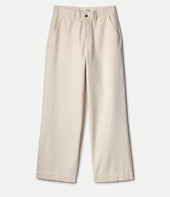 1940s Cotton Twill High Rise Wide Leg Chino