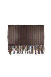 Multi Pin Stripe Scarf - Brown [Narrow]