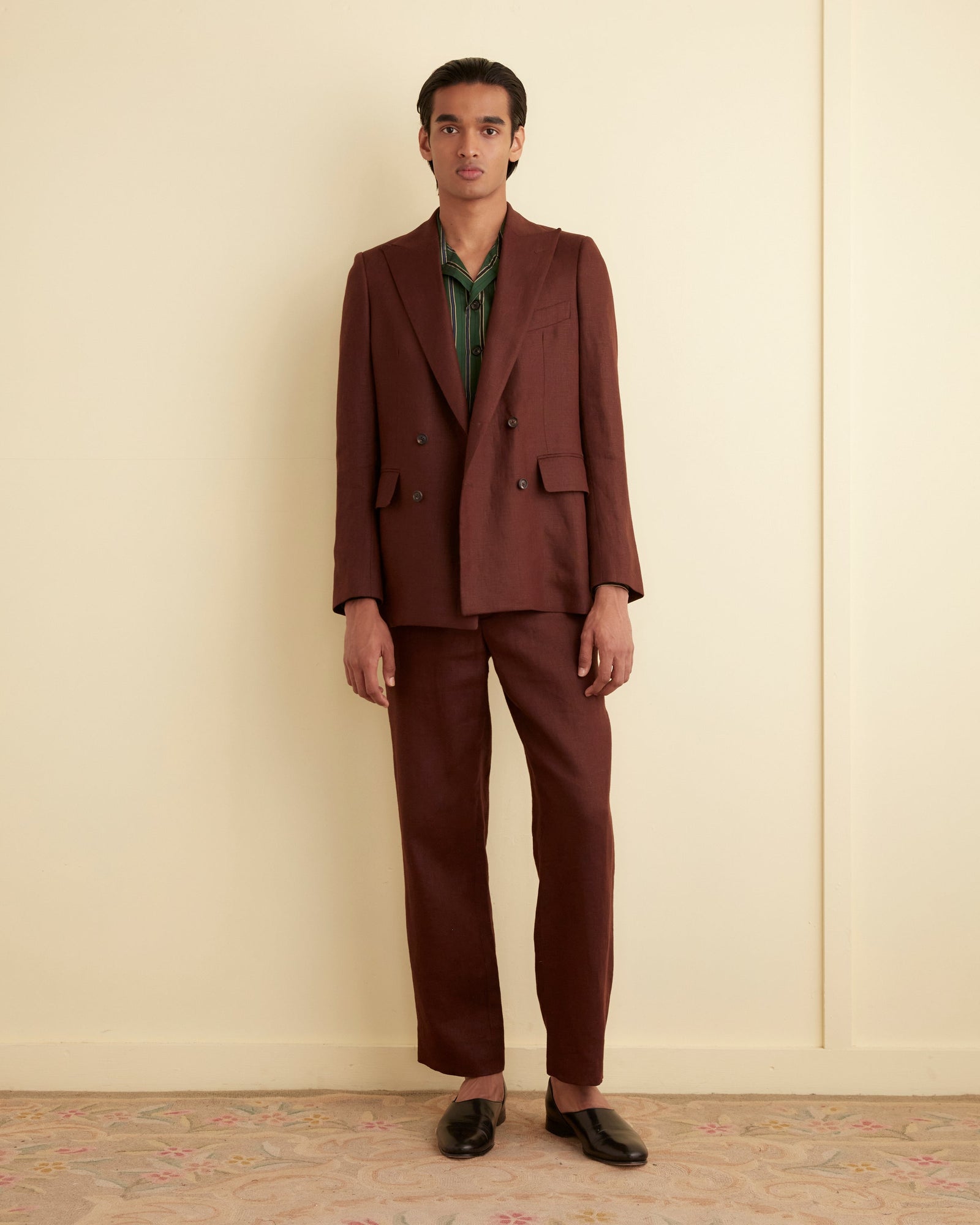 Linen Double Breasted Suit Jacket