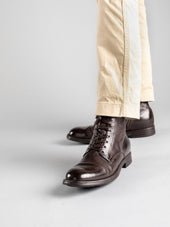 Chronicle 004 Dark Brown Leather Ankle Boots