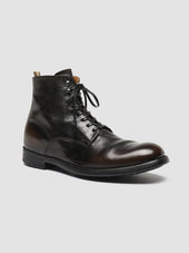 Chronicle 004 Dark Brown Leather Ankle Boots