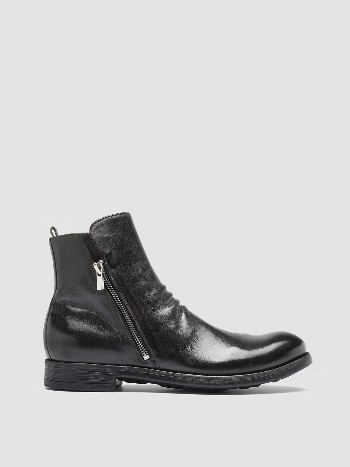 Chronicle 042 Grey Leather Ankle Boots