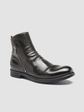 CHRONICLE 042 - Grey Leather Ankle Boots