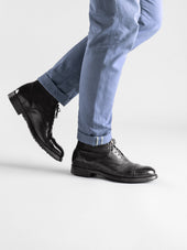 CHRONICLE 057 - Black Leather Lace Up Boots
