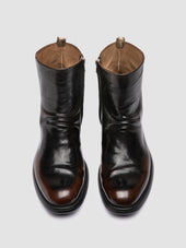 Chronicle 058 Dark Brown Leather Zipped Boots