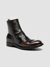 Chronicle 058 Dark Brown Leather Zipped Boots