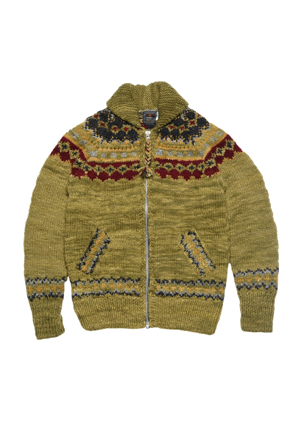 Fair Isle 3 Zipper Cardigan Dk Alfalfa