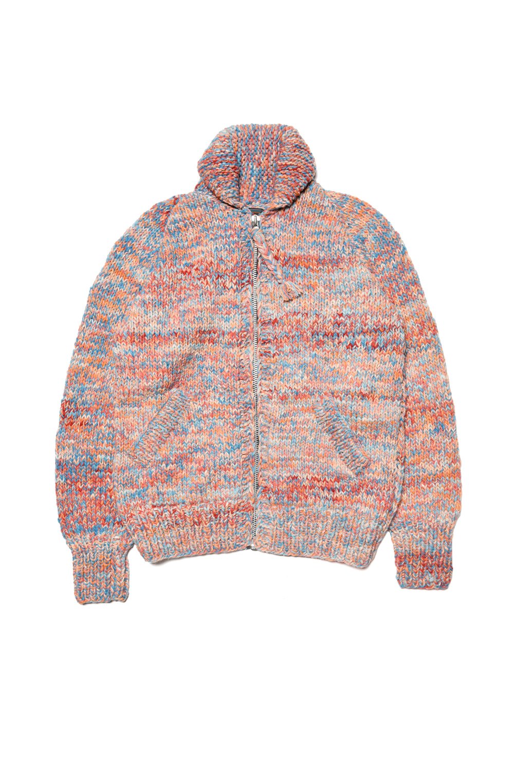 Mix Heather Zipper Cardigan Heather Med Turq Mix