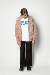 Mix Heather Zipper Cardigan Heather Med Turq Mix