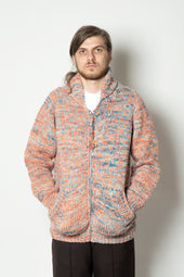 Mix Heather Zipper Cardigan Heather Med Turq Mix