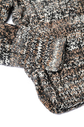 Mix Fisherman V Neck Cardigan Ox Grey Mix