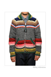 Serape Zipper Cardigan Red