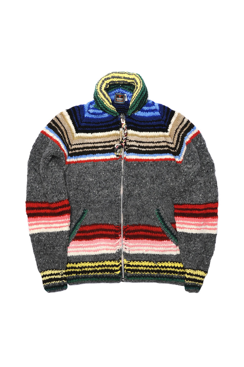 Serape Zipper Cardigan Grey