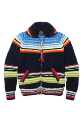 Serape Zipper Cardigan - Navy