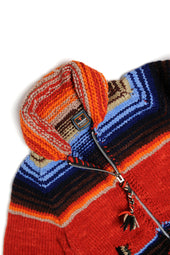 Serape Zipper Cardigan Red