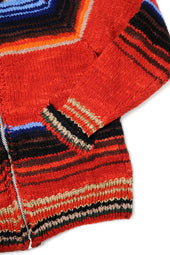 Serape Zipper Cardigan Red