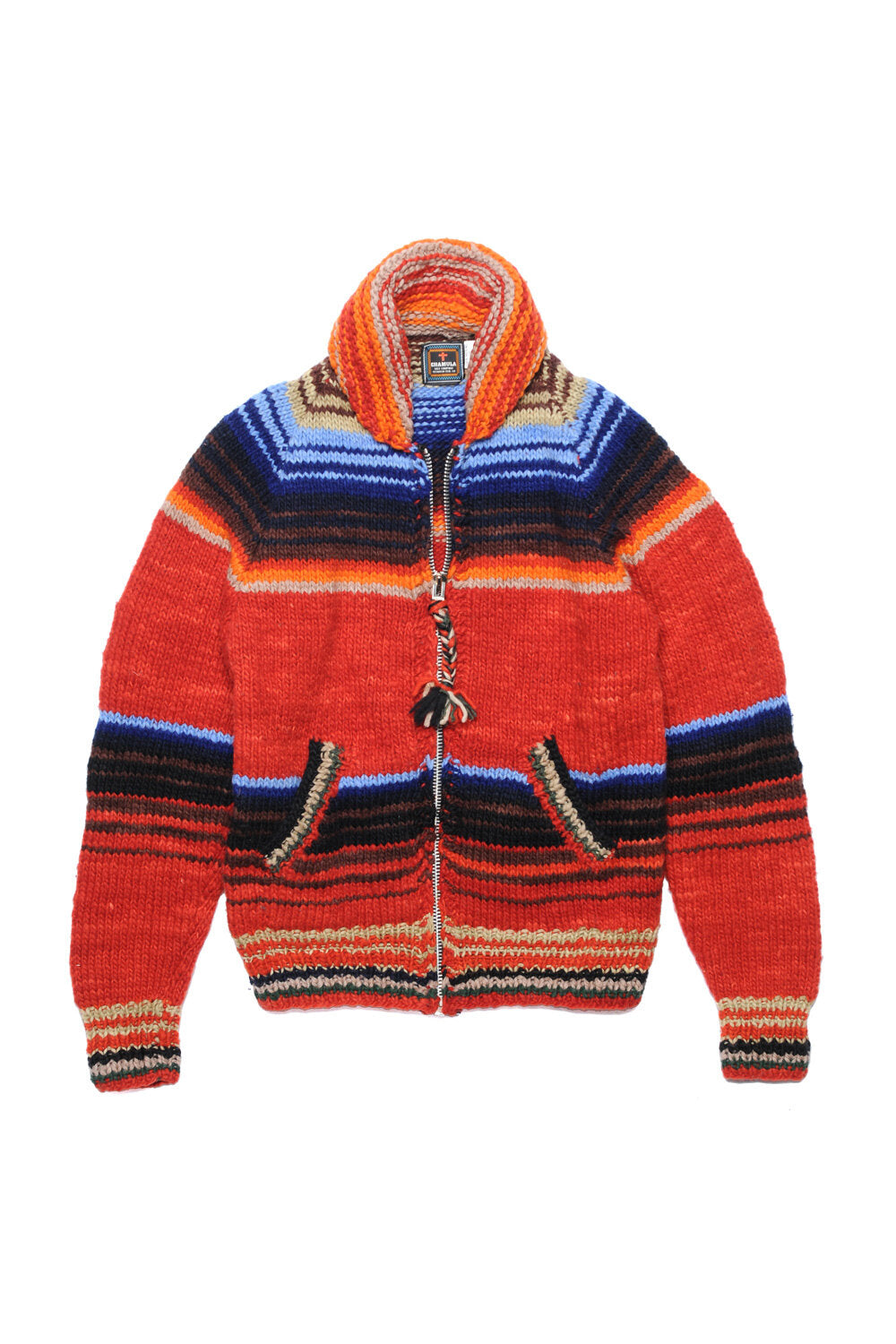 Serape Zipper Cardigan Red