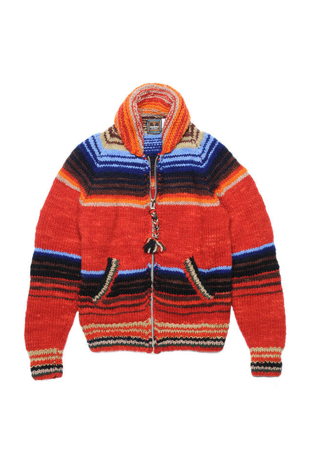 Serape Zipper Cardigan - Red