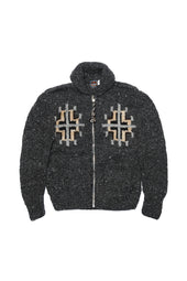 Chimayo Set-in Zipper Cardigan - Ox Grey