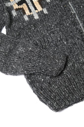 Chimayo Set In Zipper Cardigan Ox Grey