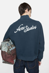 Embroidered Logo Zip Up Cardigan