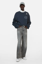 Distressed Fleece Sweatshirt
