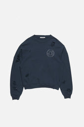 Distressed Fleece Sweatshirt