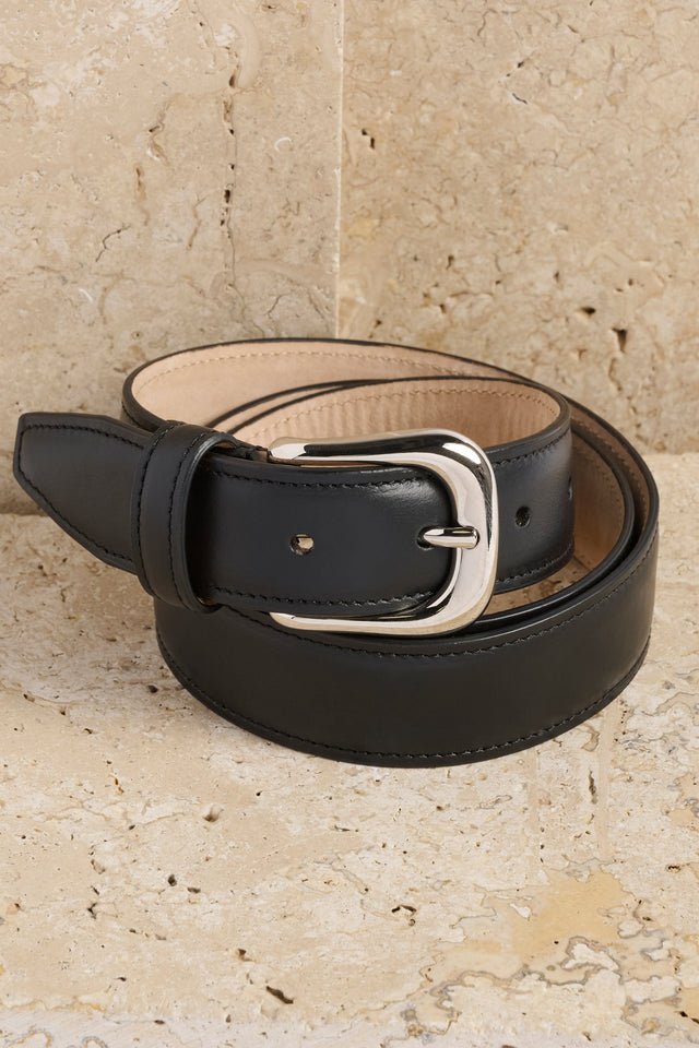 Classic Belt - Leather - Black/Silver