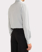 Chemise Col Classique En Cr Pe De Soie Bleu Poudre
