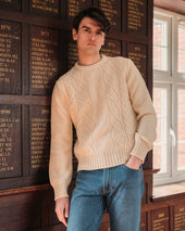 Cashmere Wool Chalet Cable Sweater In