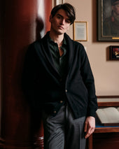 Cashmere Painter S Shawl Collar Cardigan In