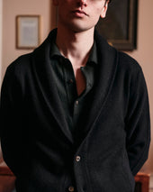 Cashmere Painter S Shawl Collar Cardigan In