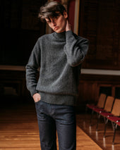 Cashmere Wool Captain S Funnel Neck Sweater In