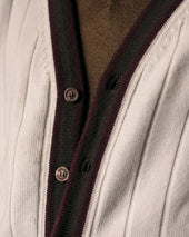 Merino Club Cardigan In Purple And Green