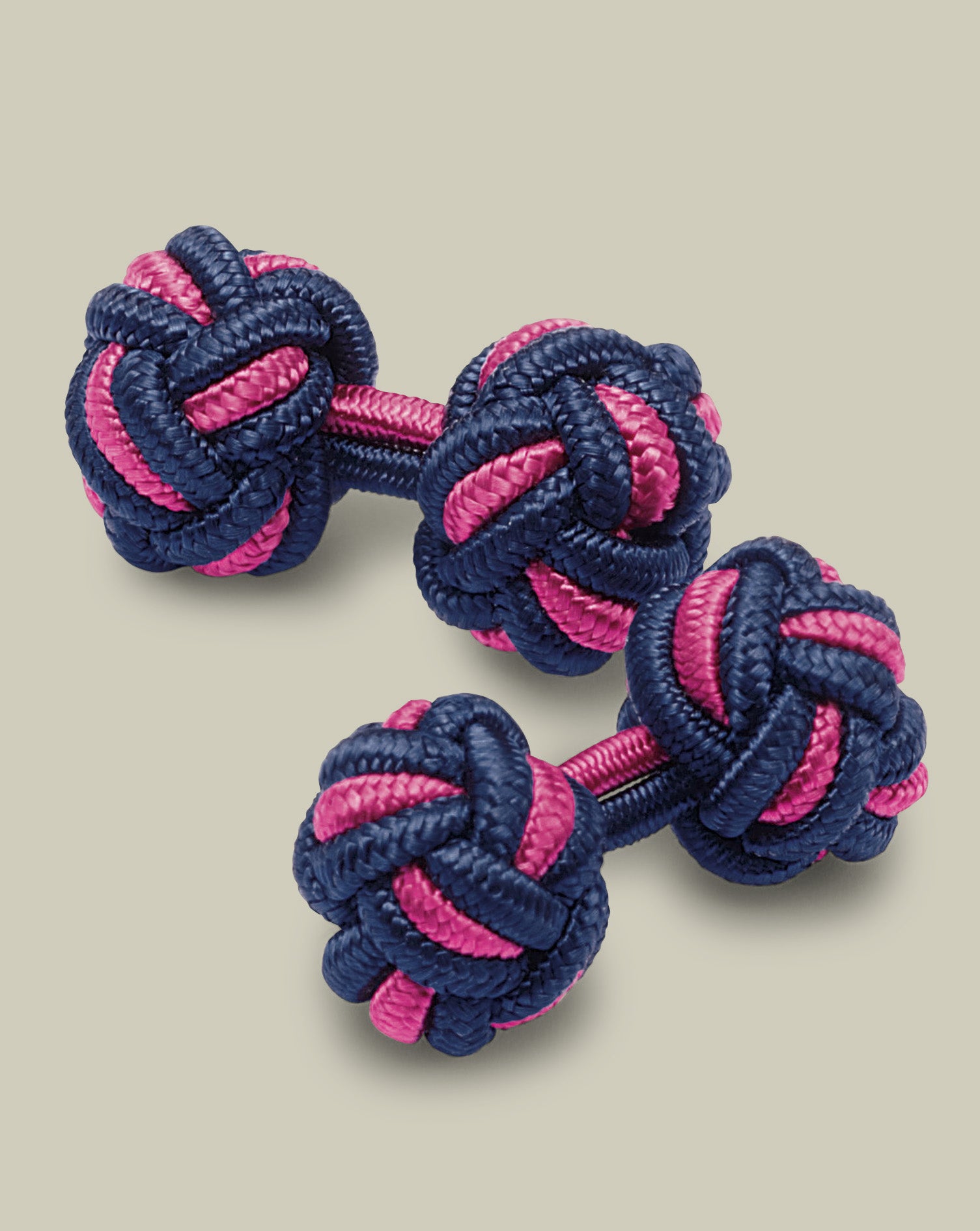 Knot Cufflinks Blue Bright Pink