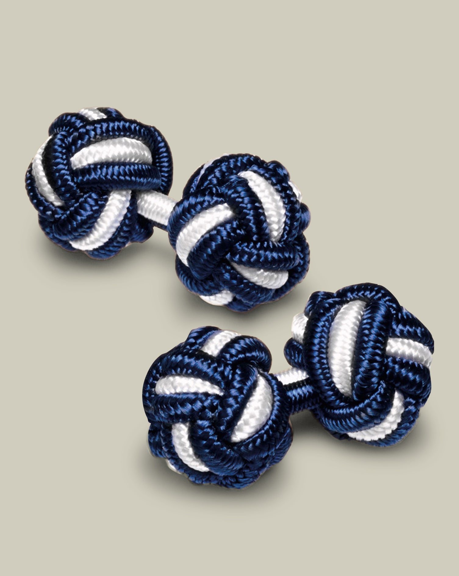 Knot Cufflinks Blue White