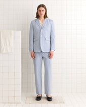 Club Stripe Single-Breasted Suit Jacket - Blue/White