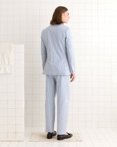 Club Stripe Single-Breasted Suit Jacket - Blue/White
