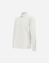 Shirt In Melange Striped Cotton