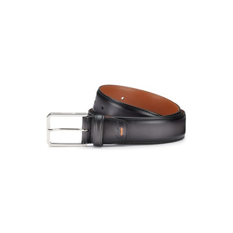 Grey leather adjustable belt