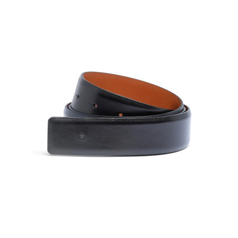 Blue leather belt strap