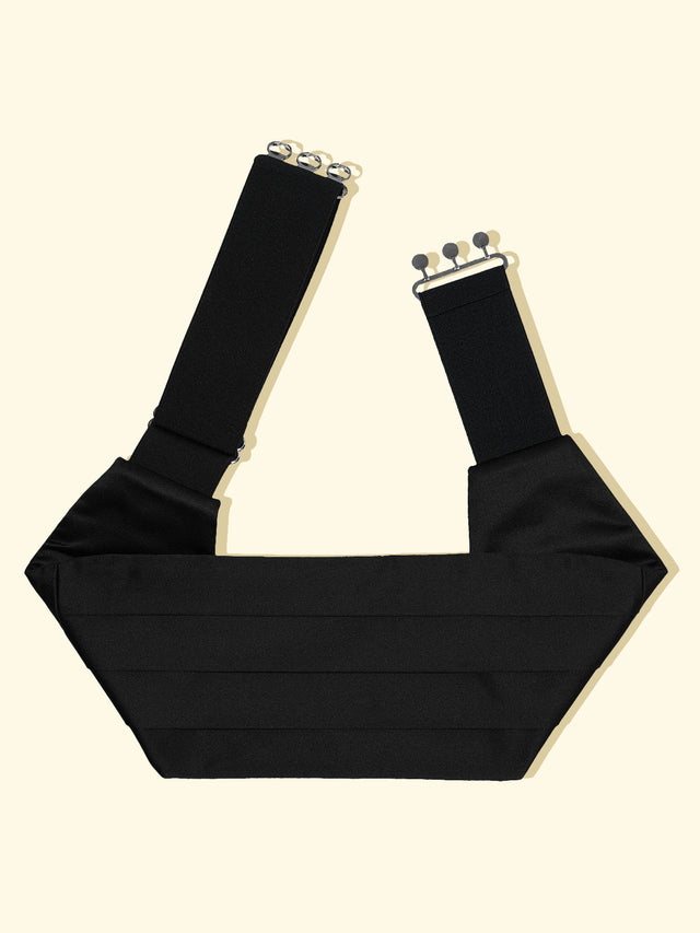 Black Satin Cummerbund by La Bowtique Bowties for The Anthology — The Anthology