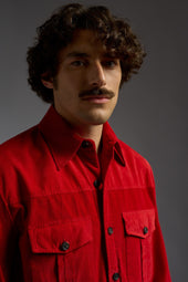 Garment Dyed Cotton Corduroy Comfort Long Sleeves Two Pockets Shirt