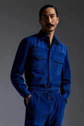 Garment Dyed Cotton Corduroy Comfort Long Sleeves Two Pockets Shirt