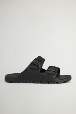 Double-Band Rubber Sandals - Men - Black