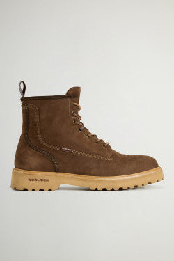 Main Combat Boots in Suede with grain effect - Men - Brown