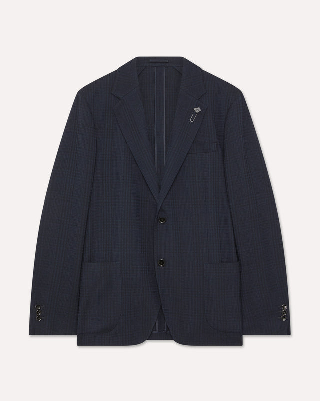 Giacca monopetto in tessuto mowear blu