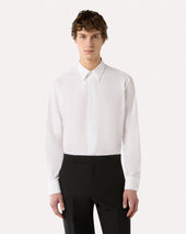 Camicia Bianca In Popeline Di Cotone