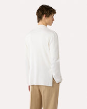 Giacca Monopetto In Maglia Bianca