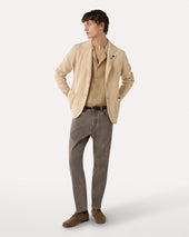 Giacca Monopetto In Maglia Panna